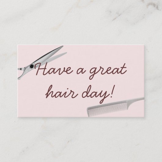 Eenvoudige platte roze haarstijllijst Visitekaartj Visitekaartje (Voorkant)