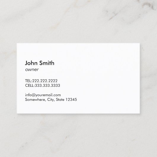 Eenvoudige platte schaar en kam visitekaartje (Achterkant)