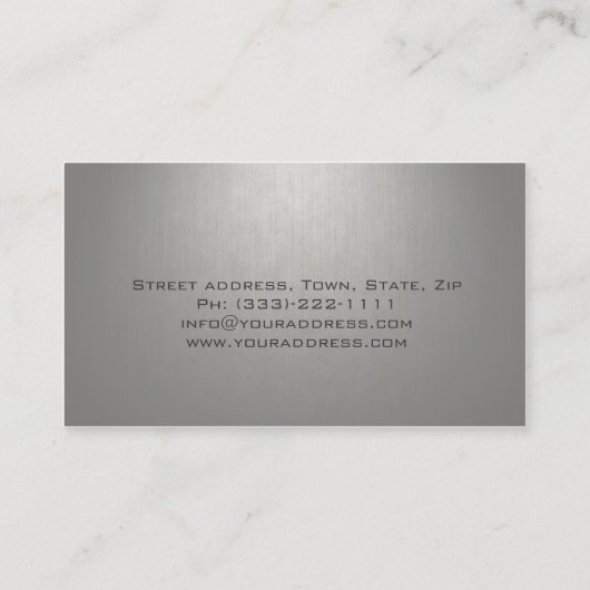 Eenvoudige platte Silver-kaart voor aangepaste mon Visitekaartje (Achterkant)