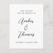 Eenvoudige platte zwarte en witte moderne kalligra aankondigingskaart (Voorkant)