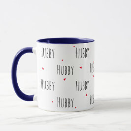 Eenvoudige plezier "Hubby" Typografie + Kleine har Mok