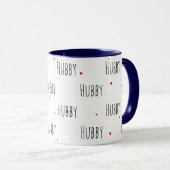 Eenvoudige plezier "Hubby" Typografie + Kleine har Mok (Voorkant rechts)