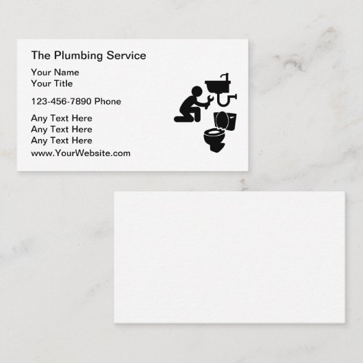 Eenvoudige Plumber Visitekaartjes Design Sjabloon (Voorkant / Achterkant)