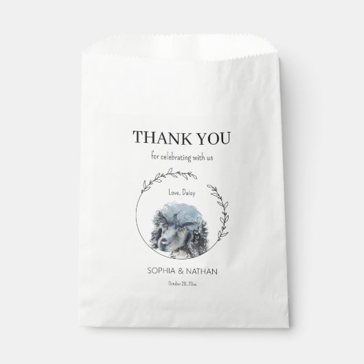 Eenvoudige poedel hond bruiloft dank u bedankzakje (Voorkant)