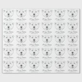 Eenvoudige polaire Beer kop-lijnschets met tekst Cadeaupapier (Vlak)