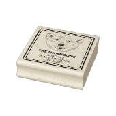 Eenvoudige polaire Beer kop-lijnschets met tekst Rubberstempel (Stempel)