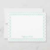 Eenvoudige Polka Dot Aqua, gepersonaliseerd Notitiekaartje (Voorkant)
