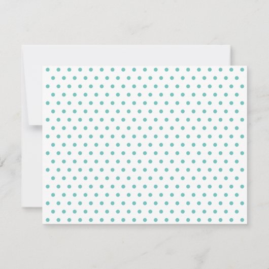 Eenvoudige Polka Dot Aqua, gepersonaliseerd Notitiekaartje (Achterkant)