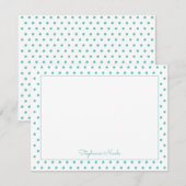 Eenvoudige Polka Dot Aqua, gepersonaliseerd Notitiekaartje (Voorkant / Achterkant)
