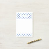 Eenvoudige Polka Dot Light Blue, persoonlijke rand Post-it® Notes (Op bureau)