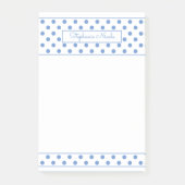 Eenvoudige Polka Dot Light Blue, persoonlijke rand Post-it® Notes (Voorkant)
