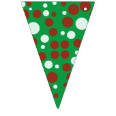 Eenvoudige Polka dot ROOD GROEN VROLIJK kerstfeest Vlaggetjes (Eerste vlag)