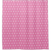 Eenvoudige Polka Dots Chic Schattige Roze en Wit Douchegordijn (Voorkant)