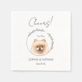 Eenvoudige Pommerse Hond Bruiloft Cocktail servett Servet (Voorkant)