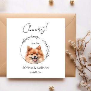 Eenvoudige Pommerse Hond Bruiloft Cocktail servett Servet