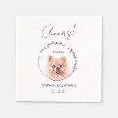 Eenvoudige Pommerse Hond Bruiloft Cocktail servett Servet (Voorkant)