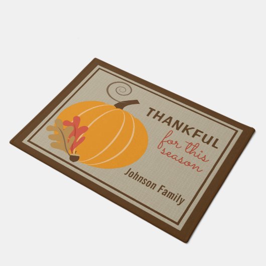 Eenvoudige pompoen bladeren Herfst Deurmat (Schuin)