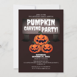 Eenvoudige Pompoen Carving Party Halloween Spooky Kaart