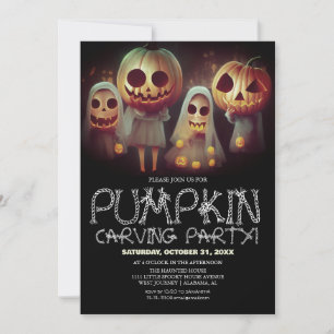 Eenvoudige Pompoen Carving Party Halloween Spooky Kaart