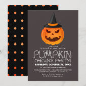 Eenvoudige Pompoen Carving Party Halloween Spooky Kaart (Voorkant / Achterkant)