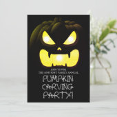 Eenvoudige Pompoen Carving Party Halloween Spooky Kaart (Staand voorkant)