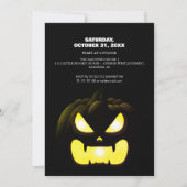 Eenvoudige Pompoen Carving Party Halloween Spooky Kaart (Achterkant)