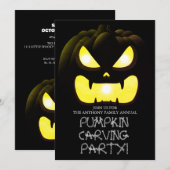 Eenvoudige Pompoen Carving Party Halloween Spooky Kaart (Voorkant / Achterkant)