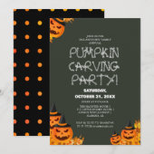 Eenvoudige Pompoen Carving Party Halloween Spooky Kaart (Voorkant / Achterkant)
