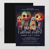 Eenvoudige Pompoen Carving Party Halloween Spooky  Kaart (Voorkant / Achterkant)