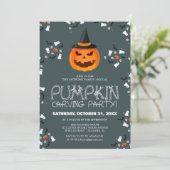 Eenvoudige Pompoen Carving Party Halloween Spooky Kaart (Staand voorkant)