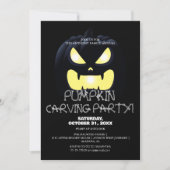 Eenvoudige Pompoen Carving Party Halloween Spooky Kaart (Voorkant)