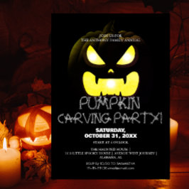 Eenvoudige Pompoen Carving Party Halloween Spooky Kaart