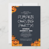 Eenvoudige Pompoen Carving Party Halloween Spooky Kaart (Voorkant)