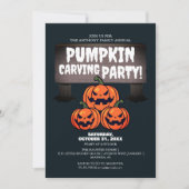 Eenvoudige Pompoen Carving Party Halloween Spooky Kaart (Voorkant)