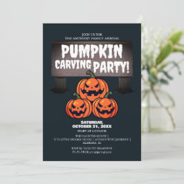 Eenvoudige Pompoen Carving Party Halloween Spooky Kaart