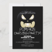 Eenvoudige Pompoen Carving Party Halloween Spooky Kaart (Voorkant)