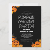 Eenvoudige Pompoen Carving Party Halloween Spooky Kaart (Voorkant)