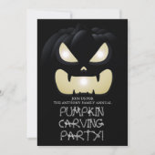 Eenvoudige Pompoen Carving Party Halloween Spooky Kaart (Voorkant)