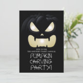 Eenvoudige Pompoen Carving Party Halloween Spooky Kaart (Staand voorkant)