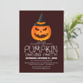 Eenvoudige pompoensnijfeest Halloween griezelig Kaart (Staand voorkant)