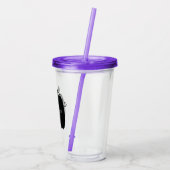 Eenvoudige Pompoenveld Naam Monogram Lettertype Acryl Drinkbeker (Achterkant)