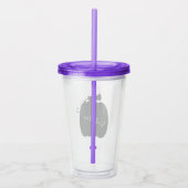 Eenvoudige Pompoenveld Naam Monogram Lettertype Acryl Drinkbeker (Rechts)