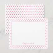 Eenvoudige poolpuntroze, op maat van de dunne rand notitiekaartje (Voorkant / Achterkant)