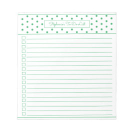 Eenvoudige Poolse punt groene één kolom om checkli Notitieblok