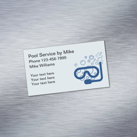 Eenvoudige poolservice magnetisch visitekaartje (Voorbeeld)