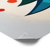 Eenvoudige Pop Art Geometrische Kerstboom en Cirke Poster (Hoek)