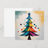 Eenvoudige Pop Art Geometrische kerstboomcirkels Feestdagenkaart (Voorkant / Achterkant)