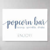 Eenvoudige Popcorn Bar | Dusty Blue elk event teke Poster (Voorkant)