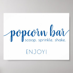 Eenvoudige Popcorn Bar   French Blue elk event tek Poster