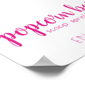 Eenvoudige Popcorn Bar | Hot Pink elk event teken Poster (Hoek)